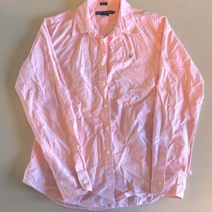 Ralph Lauren pink button down blouse 12